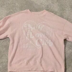 Pink graffic hoodie pull over